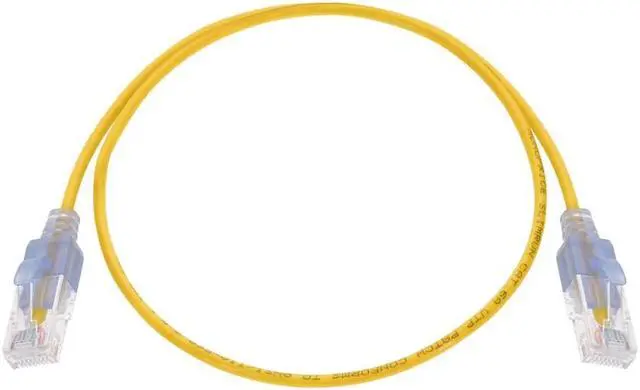 Alt view image 11 of 13 - Monoprice Cat6A Ethernet Patch Cable - 3 Feet - Yellow (10 Pack) Snagless RJ45 550Mhz UTP Pure Bare Copper Wire 10G 30AWG - SlimRun Series