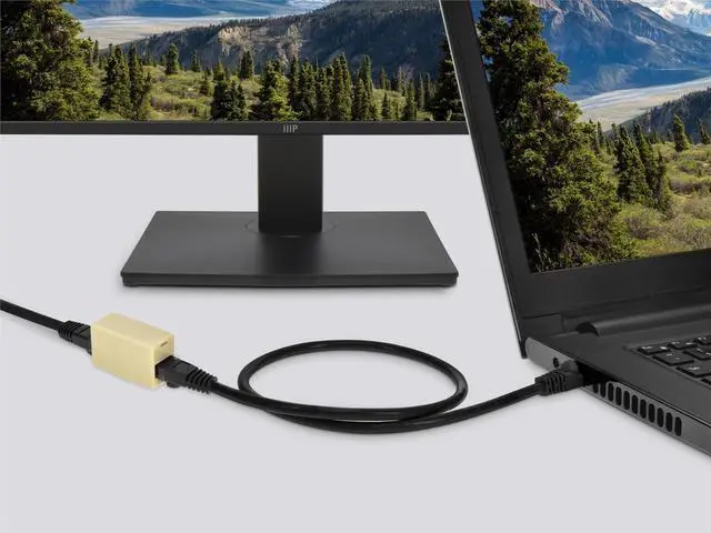 Alt view image 7 of 7 - Monoprice 8P8C RJ45 Straight Inline Coupler, Beige