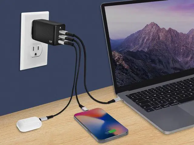 Alt view image 5 of 6 - Monoprice Compact 3Port 65W GaN Charger: For Laptop, Tablets, and Phones