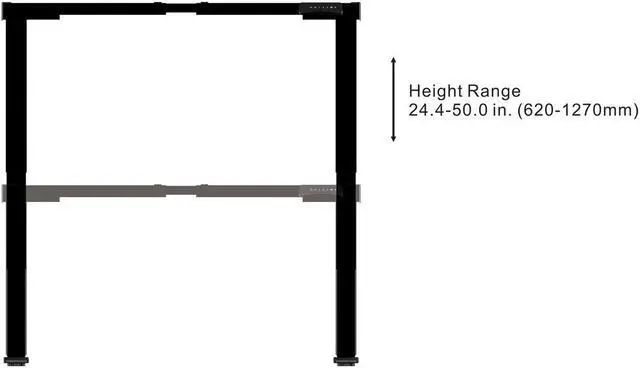 Alt view image 3 of 12 - Monoprice Dual Motor 3-Stage Sit-Stand Desk, v2, Black | Height Adjustable Desk with Dual Electric Motors, Three Stage Legs, and Programmable Controller - Workstream Collection