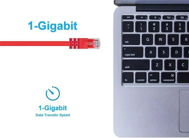 Alt view image 5 of 6 - Monoprice Cat6 Ethernet Patch Cable - 3 Feet - Red | Network Internet Cord - RJ45, Stranded, 550Mhz, UTP, Pure Bare Copper Wire, Crossover, 24AWG