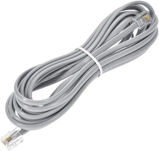 Alt view image 5 of 7 - Monoprice Landline Telephone Cable - 14 Feet - RJ11(6P4C) Straight for Data