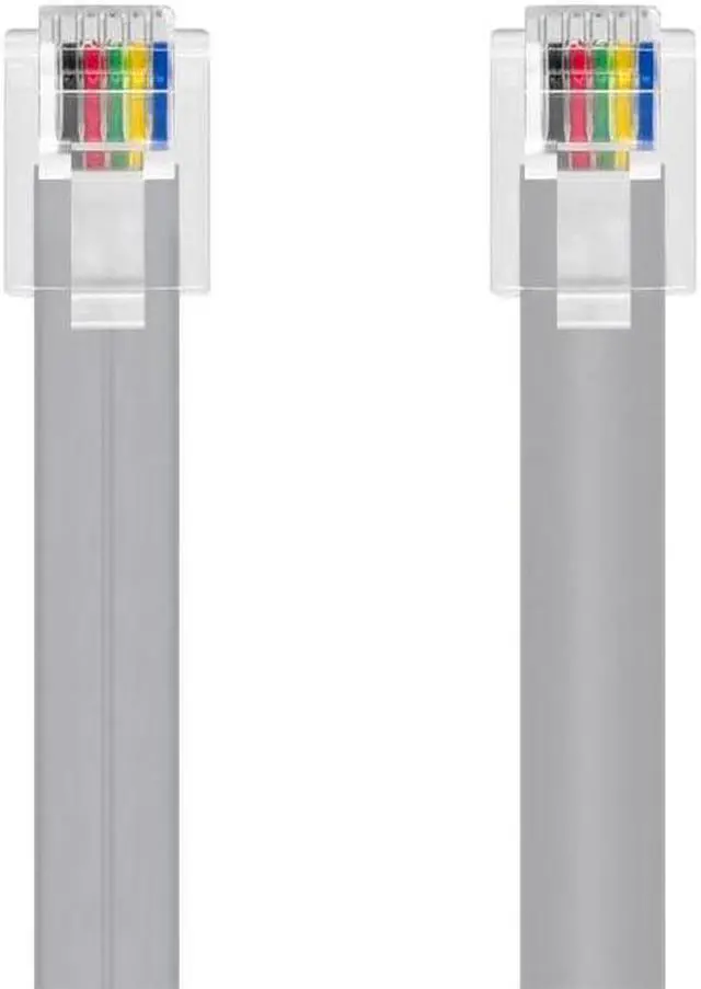 Alt view image 4 of 7 - Monoprice Landline Telephone Cable - 7 Feet - RJ12(6P6C) Reverse for Voice