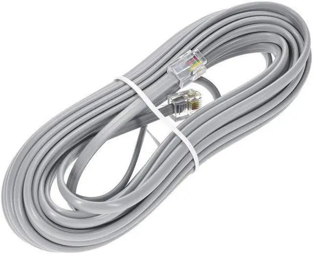 Alt view image 4 of 6 - Monoprice Landline Telephone Cable - 25 Feet - RJ11(6P4C) Straight for Data