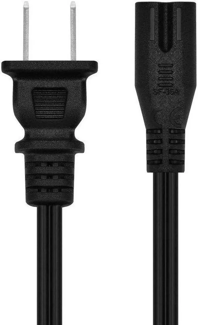 Alt view image 2 of 7 - Monoprice Power Cord - 1 Feet - Black | Non-Polarized NEMA 1-15P to Non-Polarized IEC 60320 C7, 18AWG, 10A, For Battery Chargers, Laptop Power Supplies
