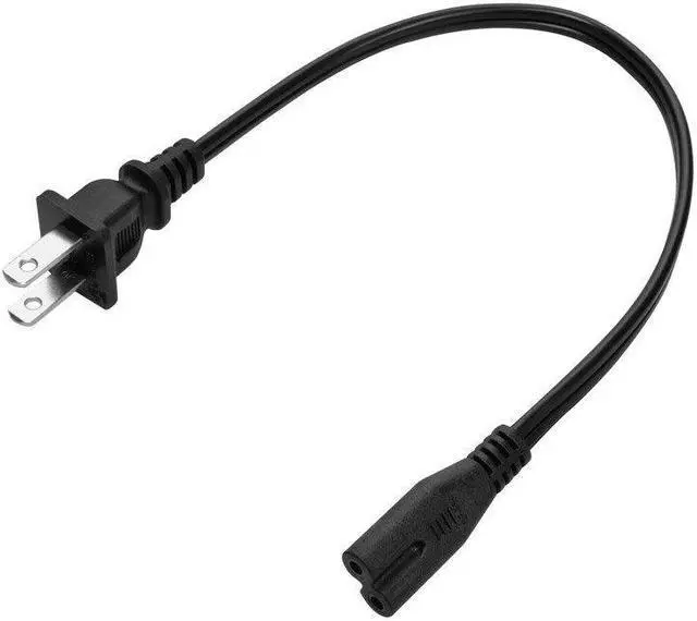 Alt view image 3 of 7 - Monoprice Power Cord - 1 Feet - Black | Non-Polarized NEMA 1-15P to Non-Polarized IEC 60320 C7, 18AWG, 10A, For Battery Chargers, Laptop Power Supplies