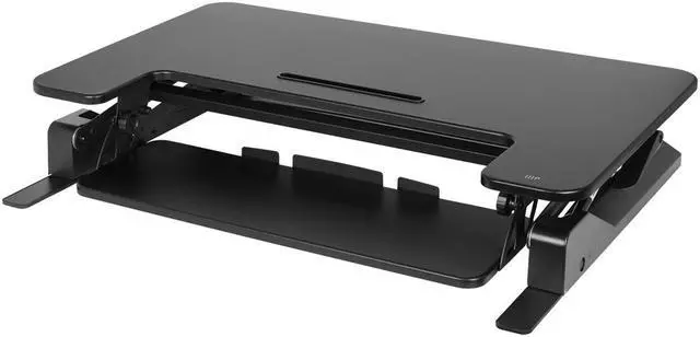Main image of Monoprice Height Adjustable Gas-Spring Dual Handle Sit-Stand 36-Inch Workstation Desk Converter with Keyboard Tray