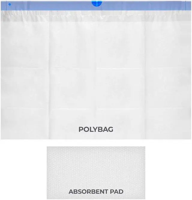 Alt view image 5 of 6 - Monoprice SevaCare Bedside Commode Disposable Liner with Draw String and Absorbent Pads(50 per box)