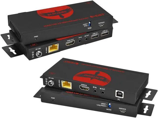 Alt view image 3 of 6 - Monoprice Blackbird 18G HDBaseT 120M 4K60 Extender with KVM USB2.0