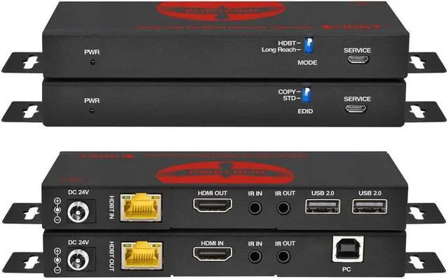 Alt view image 4 of 6 - Monoprice Blackbird 18G HDBaseT 120M 4K60 Extender with KVM USB2.0