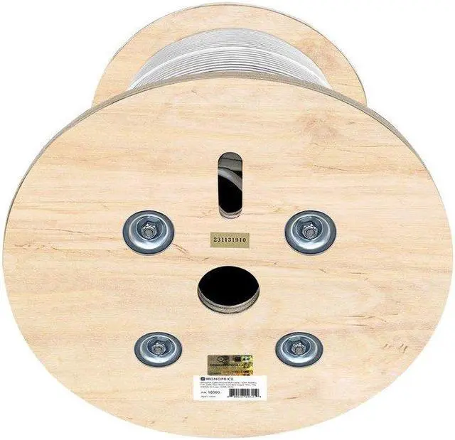 Alt view image 8 of 8 - Monoprice Cat6A Ethernet Bulk Cable - 1000 Feet - White | Network Internet Cord - Solid, 550Mhz, FTP, CMR, Pure Bare Copper Wire, 10G, 23AWG, No Logo
