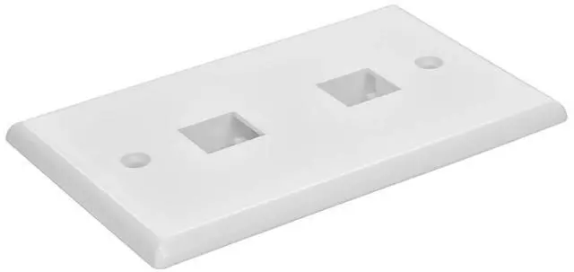 Alt view image 11 of 13 - 2 Port Keystone Wall Plate Network WHITE - BattleBorn
