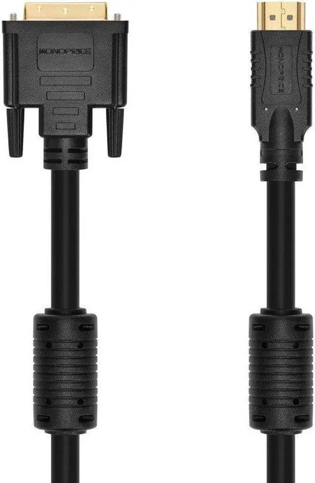 Alt view image 8 of 12 - Monoprice 25ft 26AWG CL2 Standard HDMI to DVI Adapter Cable, Black