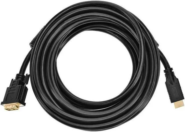 Alt view image 9 of 12 - Monoprice 25ft 26AWG CL2 Standard HDMI to DVI Adapter Cable, Black