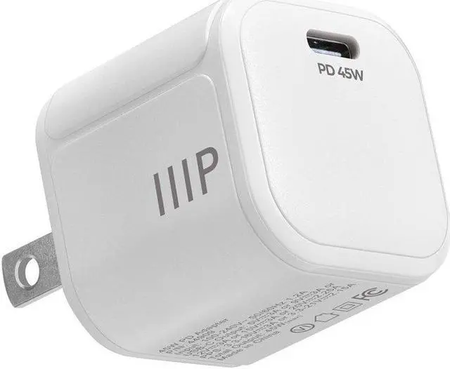 Main image of Monoprice 45W USB-C Mini Cubic GaN Charger White