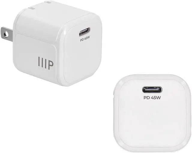 Alt view image 2 of 6 - Monoprice 45W USB-C Mini Cubic GaN Charger White