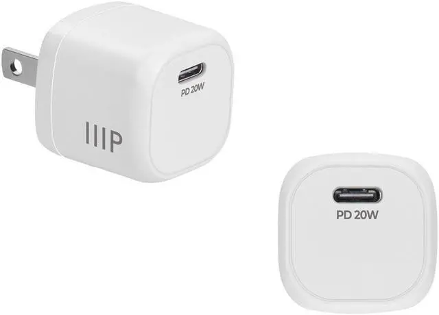 Alt view image 2 of 7 - Monoprice 20W USBC Mini Cubic Wall Charger White