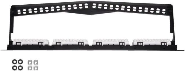 Alt view image 5 of 7 - Monoprice 24-port Cat6 Unshielded UL Listed Patch Panel, 1U, 110/Dual IDC, with Wire Support Bar, Metal front, PoE+ (TAA)