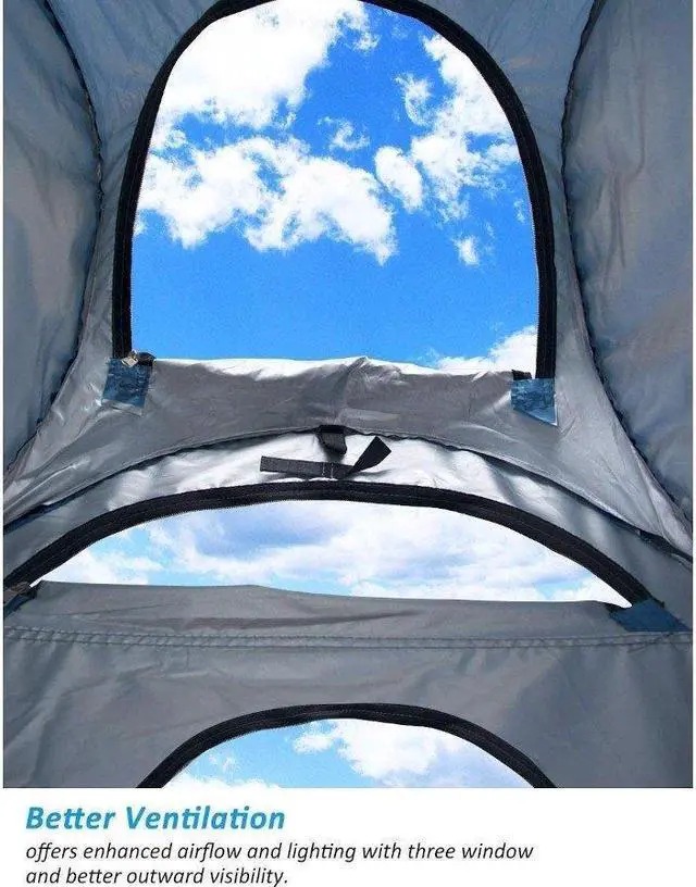 Alt view image 4 of 5 - 6FT Pop Up Privacy Tent Instant Shower Tent Portable Outdoor Rain Shelter, Camp Toilet, Dressing Changing Room with Carry Bag blue