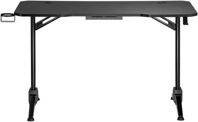 Alt view image 3 of 6 - Monoprice Home Office Steel Frame Computer Desk - Black, with Solid-Core 4-foot Desktop and Accessory Attachments, Workstation, Study Table - Workstream Collection