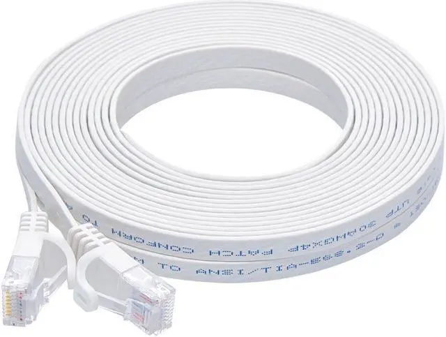 Alt view image 6 of 9 - Monoprice Cat6 Ethernet Patch Cable - 25 Feet - White | Snagless RJ45, Flat, 550MHz, UTP, Pure Bare Copper Wire, 30AWG, For Network Internet Modem Router Xbox PS3 Cord - Flexboot Series