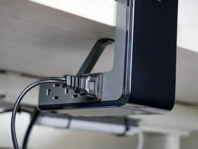 Alt view image 7 of 7 - Monoprice Desk Mount C-Shaped Surge Protector, 6 Outlets with 2 USB Type-A and 1 USB Type-C Charging Ports - Workstream Collection
