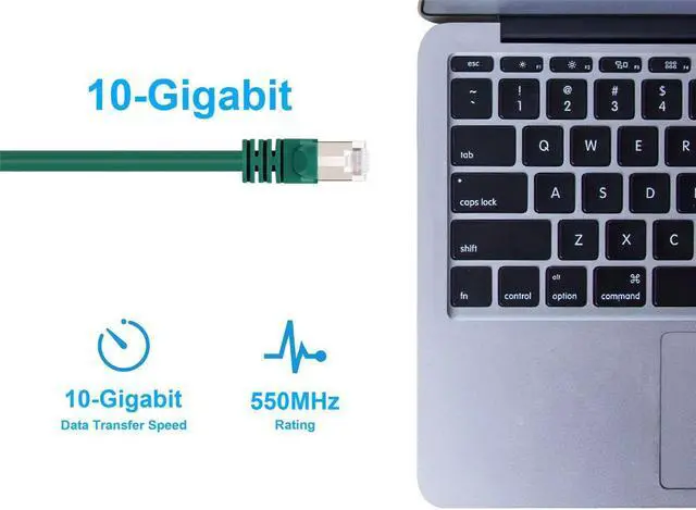 Alt view image 6 of 7 - Monoprice Cat6A Ethernet Patch Cable - 10 Feet - Green | Network Internet Cord - RJ45, 550Mhz, STP, Pure Bare Copper Wire, 10G, 26AWG