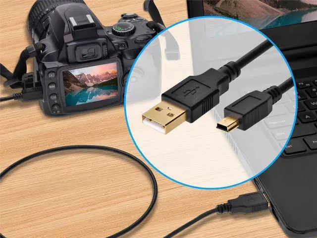 Alt view image 7 of 8 - Monoprice USB/Lightning Cable - 3 Feet - Black | USB-A to Mini-B, 5-Pin, 28AWG conductors
