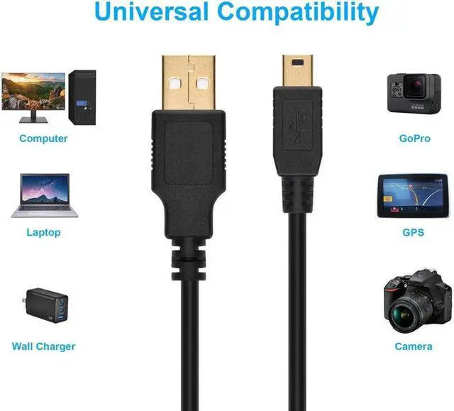 Alt view image 8 of 8 - Monoprice USB/Lightning Cable - 3 Feet - Black | USB-A to Mini-B, 5-Pin, 28AWG conductors