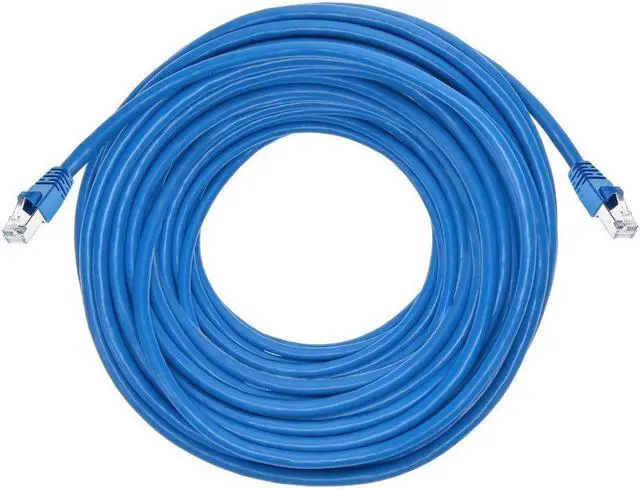 Alt view image 12 of 19 - Monoprice Cat6A Ethernet Patch Cable - 50 Feet - Blue | Snagless RJ45, Stranded, 550Mhz, STP, Pure Bare Copper Wire, 10G,26AWG