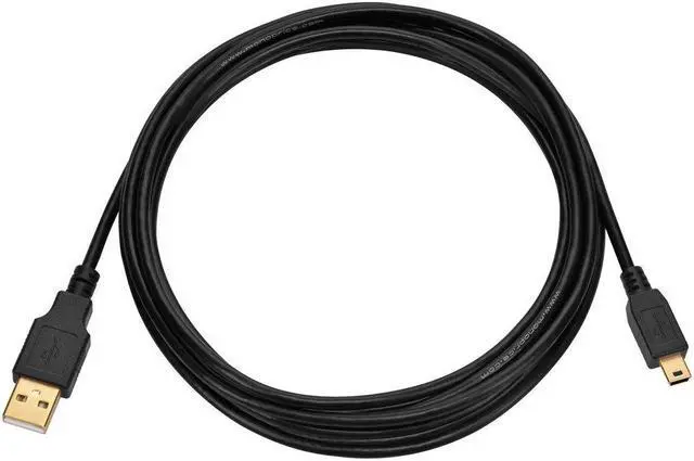 Alt view image 8 of 13 - Monoprice 10ft USB A to mini-B 5pin 28/28AWG Cable, Black