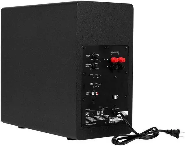 Alt view image 4 of 6 - Monoprice CSW-8: 8" 100-Watt Compact Subwoofer, High-Level Speaker Inputs, Crossover Setting, RCA Inputs