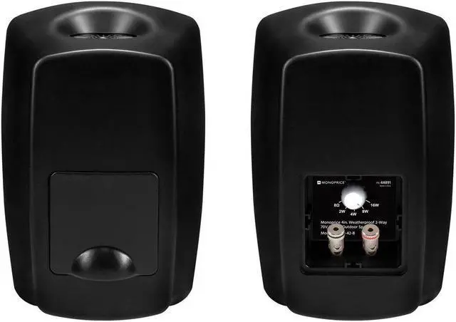 Alt view image 4 of 6 - Monoprice WS-7B-42-B 4in. Weatherproof 2-Way 70V Indoor/Outdoor Speaker, Black (Each) For Use In Whole Home Audio Systems, Restaurants, Bars, Retail stores, Patio, Poolside, Garage