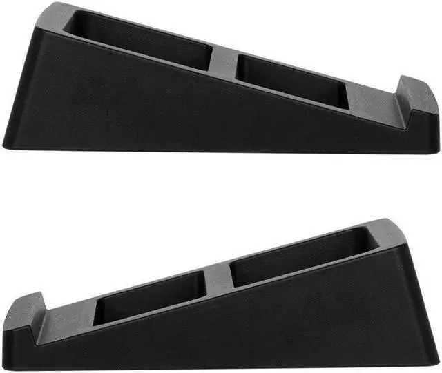 Alt view image 4 of 6 - Monoprice Tilted Wedge Desktop Speaker Stands (Pair) for Small Sized Speakers, Anti-Vibration, 15 Degrees of Tilt, For Bookshelf Speakers and Studio Monitors