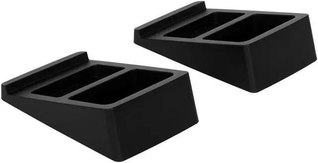 Main image of Monoprice Tilted Wedge Desktop Speaker Stands for Medium Sized Speakers, Speaker Riser, Anti-Vibration, 15 Degrees of Tilt, Pair, For Bookshelf Speakers and Studio Monitors