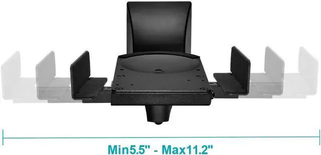 Alt view image 2 of 6 - Monoprice Universal Bookshelf Speaker Wall Mount Brackets, Swivel, Tilt, Dual Side Clamping, Large Bookshelf/Surround Sound Speakers up to 55 lbs., Pair