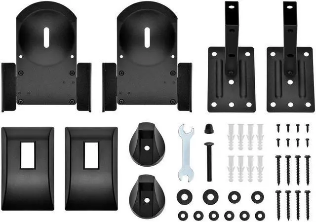 Alt view image 5 of 6 - Monoprice Universal Bookshelf Speaker Wall Mount Brackets, Swivel, Tilt, Dual Side Clamping, Large Bookshelf/Surround Sound Speakers up to 55 lbs., Pair