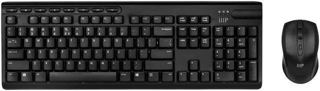 Main image of Monoprice Wireless Membrane Keyboard and Optical Mouse Combo, FullSize 104Key Keyboard, 2.4 GHz Wireless Receiver, for Both Home and Office Use