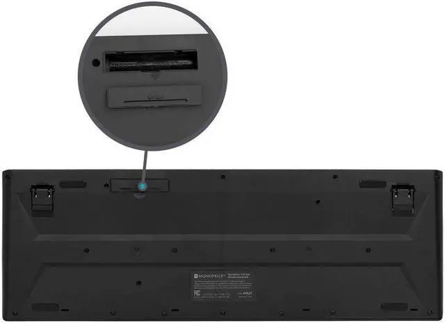 Alt view image 5 of 6 - Monoprice Wireless Membrane Keyboard and Optical Mouse Combo, FullSize 104Key Keyboard, 2.4 GHz Wireless Receiver, for Both Home and Office Use