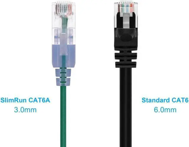Alt view image 5 of 10 - Monoprice Cat6A Ethernet Patch Cable - 14 Feet - Green (10 Pack) Snagless RJ45 550Mhz UTP Pure Bare Copper Wire 10G 30AWG - SlimRun Series
