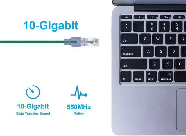 Alt view image 8 of 10 - Monoprice Cat6A Ethernet Patch Cable - 14 Feet - Green (10 Pack) Snagless RJ45 550Mhz UTP Pure Bare Copper Wire 10G 30AWG - SlimRun Series