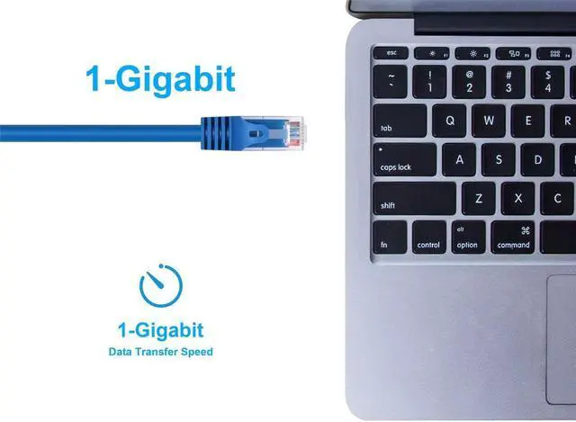 Alt view image 9 of 10 - Monoprice Flexboot Cat5e Ethernet Patch Cable - Network Internet Cord - RJ45, Stranded, 350Mhz, UTP, Pure Bare Copper Wire, 24AWG, 25ft, Blue