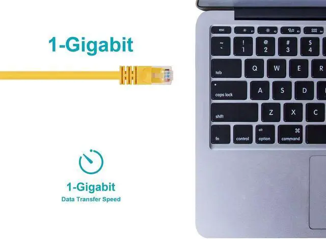 Alt view image 15 of 16 - Monoprice Cat5e Ethernet Patch Cable - 25 Feet - Yellow | Network Internet Cord - RJ45, Stranded, 350Mhz, UTP, Pure Bare Copper Wire, 24AWG