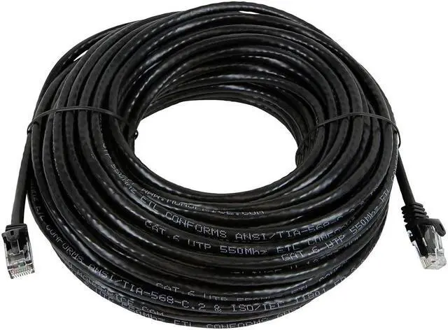 Alt view image 13 of 15 - Monoprice Cat5e Ethernet Patch Cable - 75 Feet - Black | Network Internet Cord - Snagless RJ45, Stranded, 350Mhz, UTP, Pure Bare Copper Wire, 24AWG - Flexboot Series