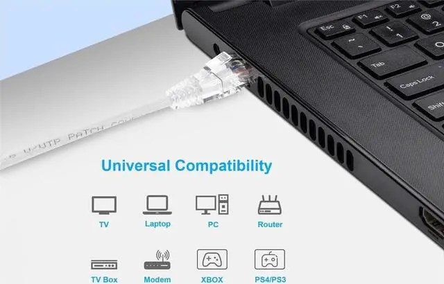 Alt view image 9 of 15 - Monoprice Cat6 Ethernet Patch Cable - 25 feet - White | Snagless RJ45 Stranded 550MHz UTP CMR Riser Rated Pure Bare Copper Wire 28AWG - SlimRun Series