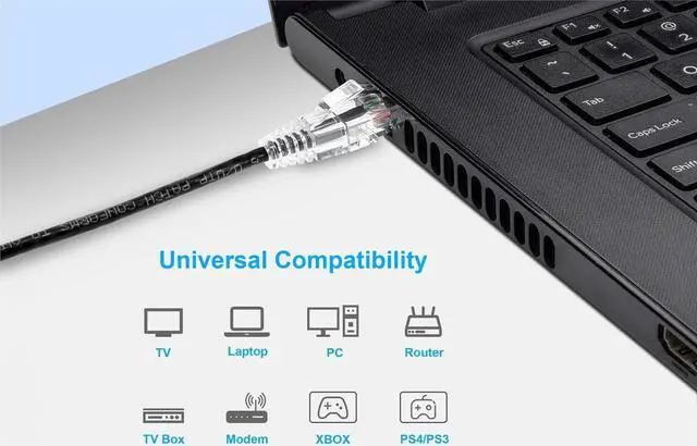 Alt view image 9 of 9 - Monoprice Cat6 Ethernet Patch Cable - 20 Feet - Black | Network Internet Cord - Snagless RJ45 Stranded 550MHz UTP CMR Riser Rated Pure Bare Copper Wire 28AWG - SlimRun Series