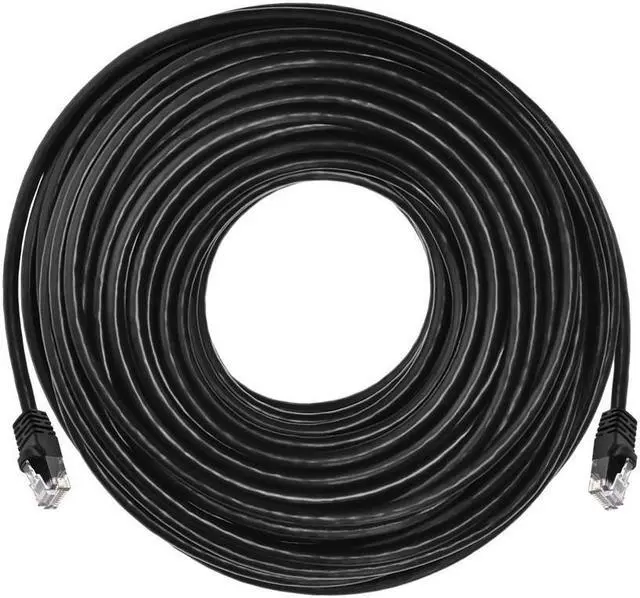 Alt view image 17 of 19 - Monoprice Cat5e Ethernet Patch Cable - 100 Feet - Black | Network Internet Cord - RJ45, Stranded, 350Mhz, UTP, Pure Bare Copper Wire, 24AWG