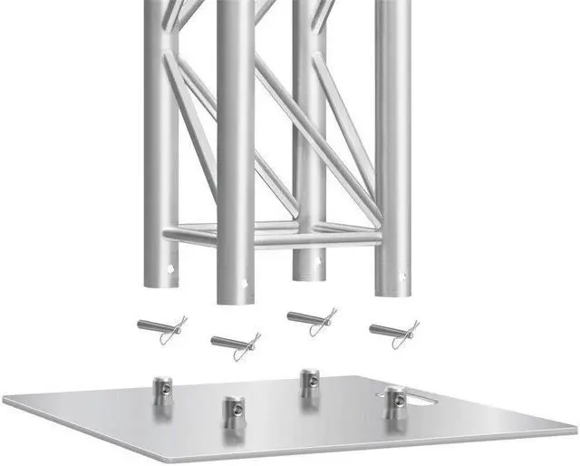 Alt view image 5 of 6 - Monoprice 24in x 24in Steel Base Plate for 12in Spigoted Truss, Compatible With The Standard Size Systems, For DJ, Clubs, Stage Lighting, Concert - Stage Right Series