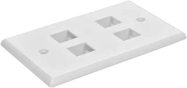 Alt view image 7 of 9 - Monoprice 4-Hole 1-Gang Keystone Wall Plate - White