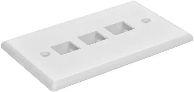 Alt view image 5 of 7 - Monoprice 3-Hole 1-Gang Keystone Wall Plate - White